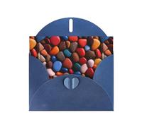 WHJSHOP Carte de vœux bleue avec impression de galets colorés, parfaite pour la Saint-Valentin, un anniversaire de mariage et des invitations de fête