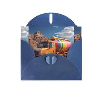WHJSHOP Carte de vœux bleue avec motif camion mélangeur, parfaite pour la Saint-Valentin, un anniversaire de mariage et des invitations de fête