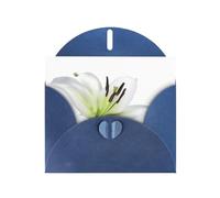 WHJSHOP Carte de vœux bleue avec motif de lys 10,2 x 15,2 cm pour Noël, anniversaire d'enfant, Saint-Valentin, anniversaire de mariage et invitations de fête