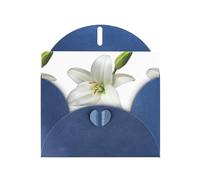 WHJSHOP Carte de vœux bleue avec motif de lys 10,2 x 15,2 cm pour Noël, anniversaire d'enfant, Saint-Valentin, anniversaire de mariage et invitations de fête