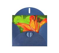 WHJSHOP Carte de vœux bleue avec motif lys tigré 10,2 x 15,2 cm pour Noël, anniversaire d'enfant, Saint-Valentin, anniversaire de mariage et invitations de fête