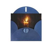 WHJSHOP Carte de vœux bleue brûlant des bougies, parfaite pour la Saint-Valentin, un anniversaire de mariage et des invitations de fête