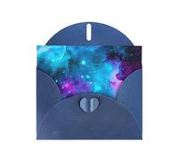 WHJSHOP Carte de vœux bleue - Motif ciel étoilé violet - 10,2 x 15,2 cm - Pour Noël, anniversaire d'enfant, Saint-Valentin, anniversaire de mariage et invitations de fête