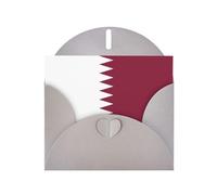 WHJSHOP Carte de vœux grise à motif drapeau du Qatar 10,2 x 15,2 cm pour Noël, anniversaire d'enfant, Saint-Valentin, anniversaire de mariage et invitations de fête