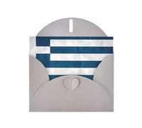 WHJSHOP Carte de vœux grise à motif drapeau grec 10,2 x 15,2 cm pour Noël, anniversaire d'enfant, Saint-Valentin, anniversaire de mariage et invitations de fête