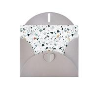 WHJSHOP Carte de vœux grise à motif marbre terrazzo pastel 10,2 x 15,2 cm pour Noël, anniversaire d'enfant, Saint-Valentin, anniversaire de mariage et invitations de fête