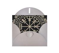 WHJSHOP Carte de vœux grise au design magique avec runes nordiques et boussole - 10,2 x 15,2 cm - Pour Noël, anniversaire d'enfant, Saint-Valentin, anniversaire de mariage et invitations de fête