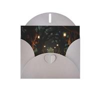 WHJSHOP Carte de vœux grise avec impression de lumières de forêt sombre, parfaite pour la Saint-Valentin, un anniversaire de mariage et des invitations de fête