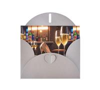 WHJSHOP Carte de vœux grise avec impression de talons hauts champagne, parfaite pour la Saint-Valentin, un anniversaire de mariage et des invitations de fête