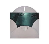 WHJSHOP Carte de vœux grise avec impression forêt sombre, parfaite pour la Saint-Valentin, un anniversaire de mariage et des invitations de fête