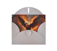 WHJSHOP Carte de vœux grise avec motif aigle brûlant, parfaite pour la Saint-Valentin, un anniversaire de mariage et des invitations de fête