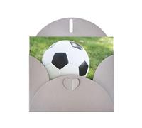 WHJSHOP Carte de vœux grise avec motif ballon de football sur herbe 10,2 x 15,2 cm pour Noël, anniversaire d'enfant, Saint-Valentin, anniversaire de mariage et invitations de fête