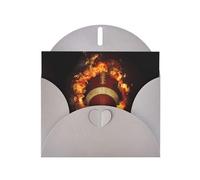 WHJSHOP Carte de vœux grise avec motif de football américain flamboyant de 10,2 x 15,2 cm pour Noël, anniversaire d'enfant, Saint-Valentin, anniversaire de mariage et invitations de fête