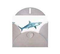 WHJSHOP Carte de vœux grise avec motif requin, panier argenté, parfaite pour la Saint-Valentin, un anniversaire de mariage et des invitations de fête