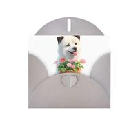 WHJSHOP Carte de vœux grise avec panier de fleurs, parfaite pour la Saint-Valentin, un anniversaire de mariage et des invitations de fête