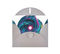 WHJSHOP Carte de vœux grise colorée avec impression tunnel spatio-temporel, parfaite pour la Saint-Valentin, un anniversaire de mariage et des invitations de fête