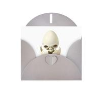 WHJSHOP Carte de vœux grise squelette en impression coquille d'œuf, parfaite pour la Saint-Valentin, un anniversaire de mariage et des invitations de fête