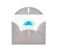 WHJSHOP Carte de vœux imprimée « A safe haven from the rain » - Papier nacré de qualité supérieure, effet perlé double face, enveloppe en papier perlé avec boucle d'amour