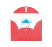 WHJSHOP Carte de vœux imprimée « A safe haven from the rain » - Papier nacré de qualité supérieure, effet perlé double face, enveloppe en papier perlé avec boucle d'amour