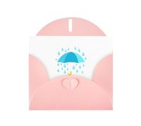 WHJSHOP Carte de vœux imprimée « A safe haven from the rain » - Papier nacré de qualité supérieure, effet perlé double face, enveloppe en papier perlé avec boucle d'amour