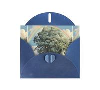 WHJSHOP Carte de vœux imprimée arc-en-ciel à côté de l'arbre - Papier nacré de qualité supérieure, effet perle double face, enveloppe en papier perlé avec boucle d'amour