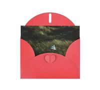 WHJSHOP Carte de vœux imprimée cerf-volant sur l'herbe - Papier nacré de qualité supérieure, effet perlé double face, enveloppe en papier perlé avec boucle d'amour