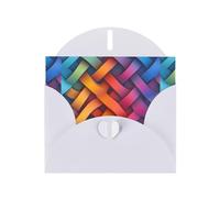 WHJSHOP Carte de vœux imprimée de lignes et de couleurs - Papier nacré de qualité supérieure, effet perlé double face, enveloppe en papier perlé avec boucle d'amour