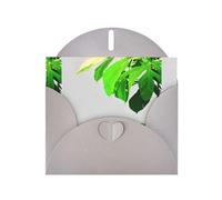 WHJSHOP Carte de vœux imprimée feuilles de bananier sous la lumière - Papier nacré de qualité supérieure, effet perle double face, enveloppe en papier perlé avec boucle d'amour