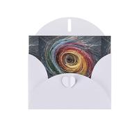 WHJSHOP Carte de vœux imprimée lignes flottantes - Papier nacré de qualité supérieure, effet perle double face, enveloppe en papier perlé avec boucle d'amour