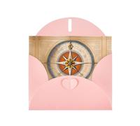 WHJSHOP Carte de vœux imprimée Loi de la boussole Rose - Papier nacré double face haut de gamme Effet perle Love Buckle Enveloppe en papier nacré