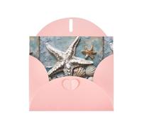 WHJSHOP Carte de vœux imprimée océan coloré - Papier nacré de qualité supérieure, effet perle double face, enveloppe en papier perlé avec boucle d'amour