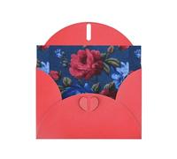 WHJSHOP Carte de vœux imprimée rose sur toile - Papier nacré de qualité supérieure, effet perlé double face, enveloppe en papier perlé avec boucle d'amour