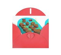 WHJSHOP Carte de vœux Motif Fertile Fourmi Farm - Papier nacré de qualité supérieure, effet nacré double face, enveloppe en papier perlé avec boucle d'amour