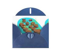 WHJSHOP Carte de vœux Motif Fertile Fourmi Farm - Papier nacré de qualité supérieure, effet nacré double face, enveloppe en papier perlé avec boucle d'amour