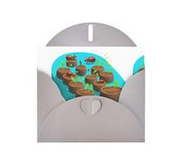 WHJSHOP Carte de vœux Motif Fertile Fourmi Farm - Papier nacré de qualité supérieure, effet nacré double face, enveloppe en papier perlé avec boucle d'amour