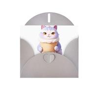 WHJSHOP Carte de vœux ronde amusante avec motif chaton, parfaite pour la Saint-Valentin, un anniversaire de mariage et des invitations de fête