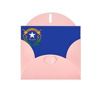 WHJSHOP Carte de vœux rose avec drapeau de l'État du Nevada, parfaite pour la Saint-Valentin, un anniversaire de mariage et des invitations de fête