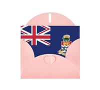 WHJSHOP Carte de vœux rose avec drapeau des îles Caïmans, parfaite pour la Saint-Valentin, un anniversaire de mariage et des invitations de fête