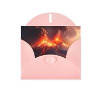 WHJSHOP Carte de vœux rose avec impression d'éruptions volcaniques, parfaite pour la Saint-Valentin, un anniversaire de mariage et des invitations de fête