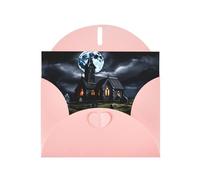 WHJSHOP Carte de vœux rose avec inscription « Cottage in the Cemetery » - Parfaite pour la Saint-Valentin, un anniversaire de mariage et des invitations de fête