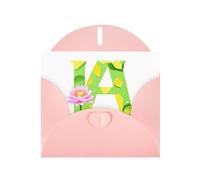 WHJSHOP Carte de vœux rose avec lettres fraîches, impression nénuphar, parfaite pour la Saint-Valentin, un anniversaire de mariage et des invitations de fête