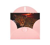WHJSHOP Carte de vœux rose avec motif animal tigre unique 10,2 x 15,2 cm pour Noël, anniversaire d'enfant, Saint-Valentin, anniversaire de mariage et invitations de fête