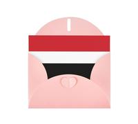 WHJSHOP Carte de vœux rose avec motif drapeau yéménite parfaite pour la Saint-Valentin, anniversaire de mariage et invitations de fête