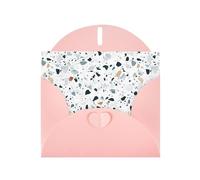 WHJSHOP Carte de vœux rose avec motif marbré terrazzo pastel 10,2 x 15,2 cm pour Noël, anniversaire d'enfant, Saint-Valentin, anniversaire de mariage et invitations de fête