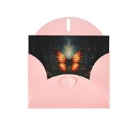 WHJSHOP Carte de vœux rose avec papillon dans le vortex, parfaite pour la Saint-Valentin, un anniversaire de mariage et des invitations de fête