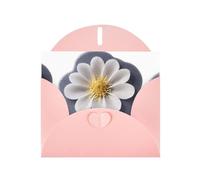 WHJSHOP Carte de vœux rose avec sceau de chrysanthème, parfaite pour la Saint-Valentin, un anniversaire de mariage et des invitations de fête