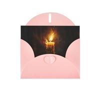 WHJSHOP Carte de vœux rose brûlant des bougies, parfaite pour la Saint-Valentin, un anniversaire de mariage et des invitations de fête