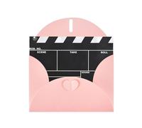 WHJSHOP Carte de vœux rose classique avec motif noir 10,2 x 15,2 cm pour Noël, anniversaire d'enfant, Saint-Valentin, anniversaire de mariage et invitations de fête