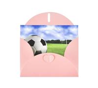 WHJSHOP Carte de vœux rose motif ballon de football 10,2 x 15,2 cm pour Noël, anniversaire d'enfant, Saint-Valentin, anniversaire de mariage et invitations de fête