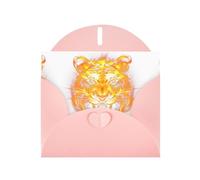 WHJSHOP Carte de vœux rose motif tigre flammes féroces 10,2 x 15,2 cm pour Noël, anniversaire d'enfant, Saint-Valentin, anniversaire de mariage et invitations de fête